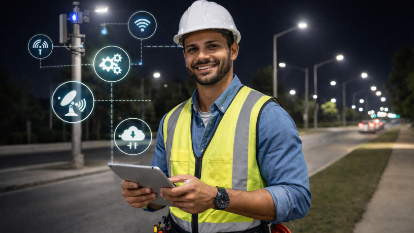 A gestão de iluminação pública evolui com tecnologias inteligentes e sistemas de monitoramento remoto, destaca Matheus Vinicius Voigt.