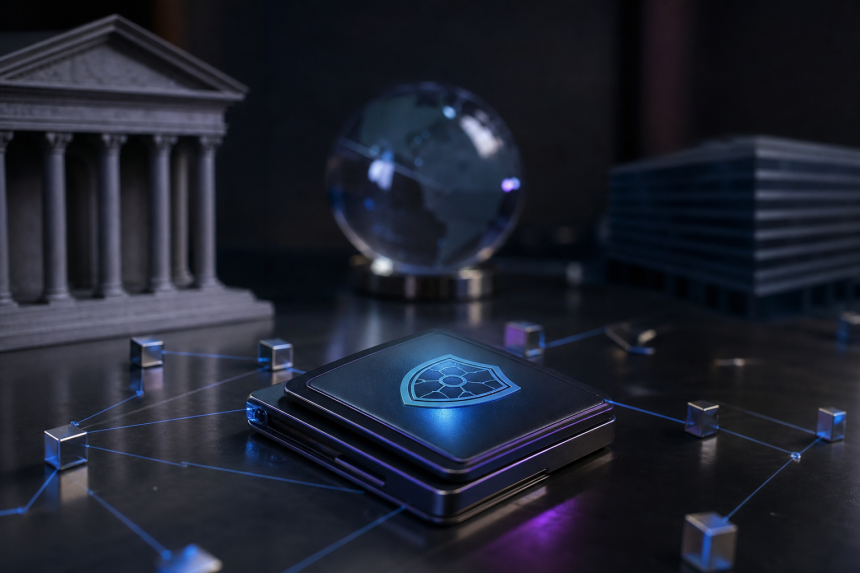Ilustração de segurança e supervisão regulatória no mercado brasileiro de ativos virtuais